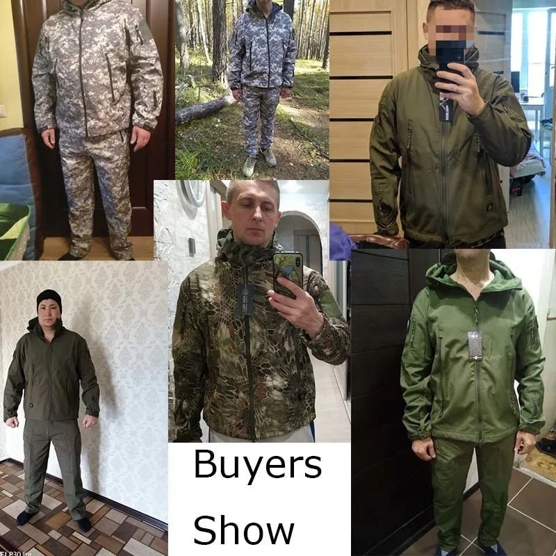 Hunting Sets 5XL Tactical Clothing Jackets Pants Men Fleece Jacket Army Windproof Camo Suit Windbreakers Military Hiking Soft Shell 220826