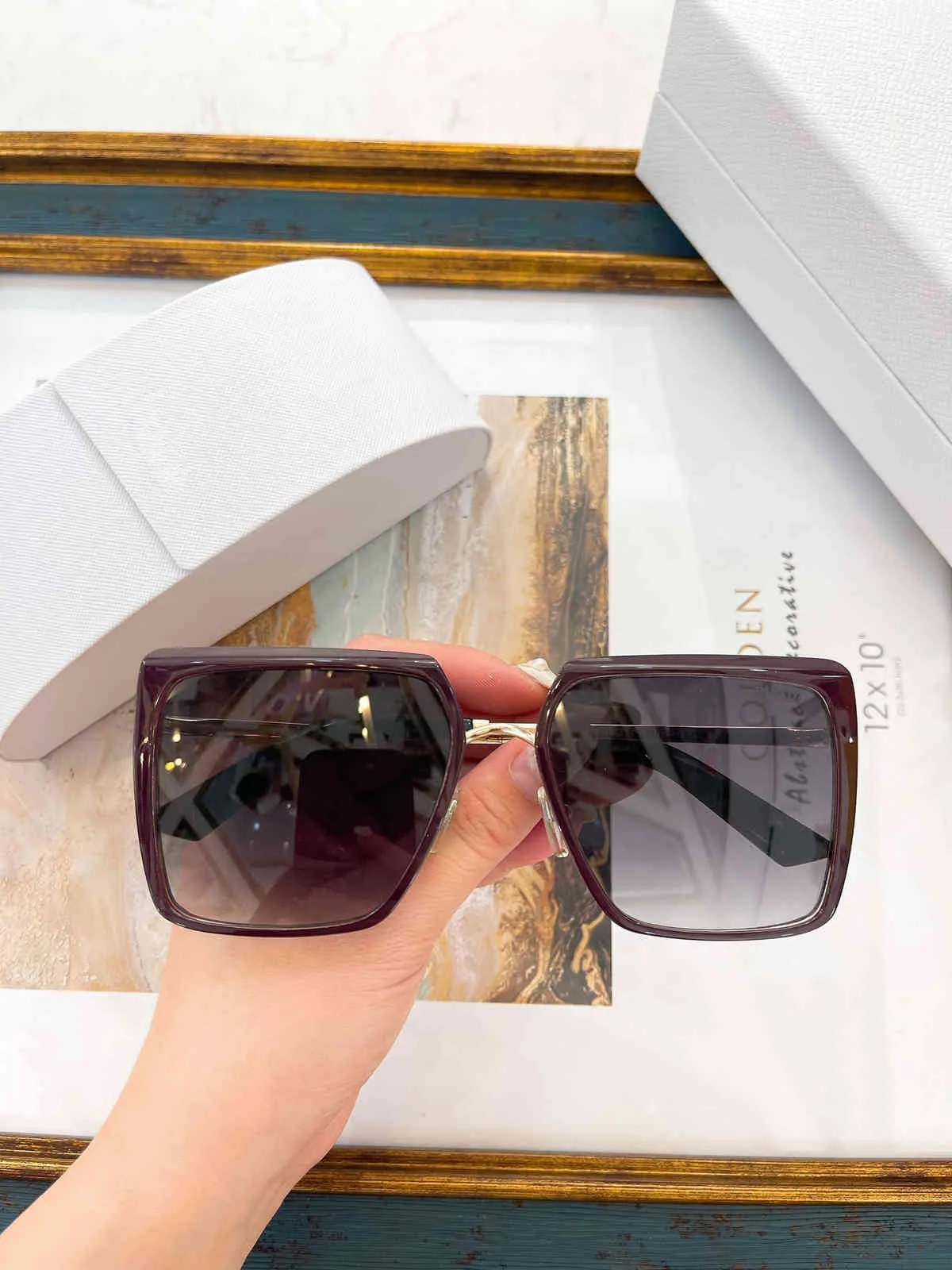2022 NOWA Kobieta P Lekkie duże okulary przeciwsłoneczne o dużej ramie Osobowość cienkie spolaryzowane uliczne strzelanie do podróży szklanki mody