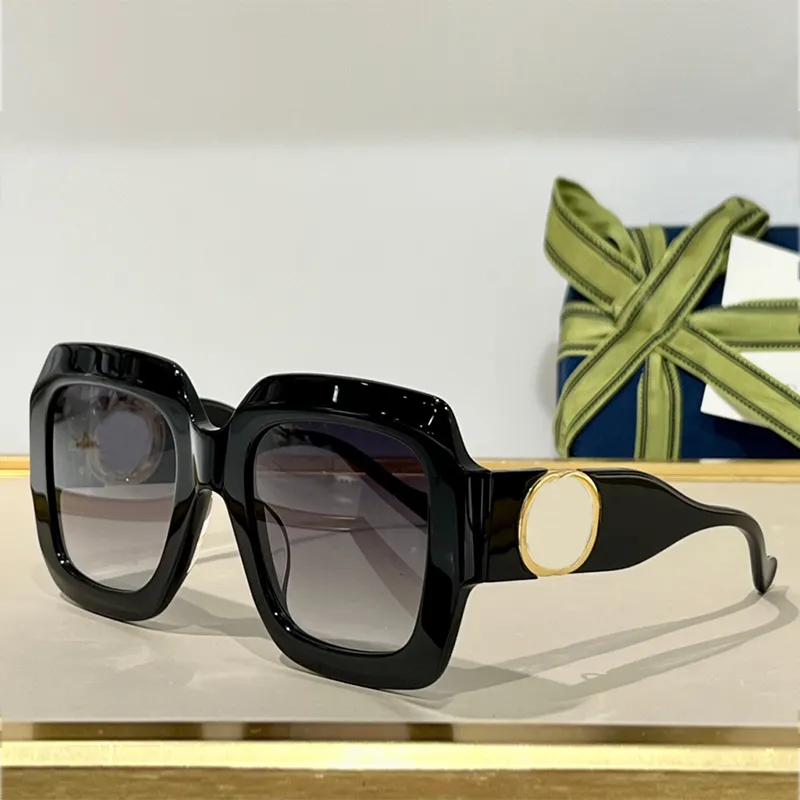 In elkaar grijpende grote logo zonnebril glanzende zwarte injectie frame mannen luxe designer mannen brillen lbrade 1022 gafas de sol rechthoekige zon 2754