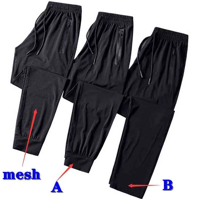 Herrar sommarbyxa make Sweatpant hem stor storlek kläder stretch elastisk hög midja stor 9 xl 6xl manlig jogger svart byxor g220713