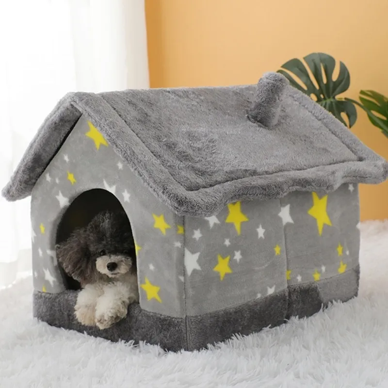 Wasbaar Cat House Cozy Pet Bed Winter Warm Cave Nest Teddy Puppy Slapen voor katten en honden All Seasons Universal Servel 220323