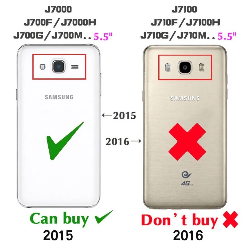 سليم فليب تغطية محفظة الحالات الجلدية مع حامل بطاقة الهاتف حقيبة الأكمام لحافلة Samsung Galaxy J7 2015 J700 J700F J700H J700M