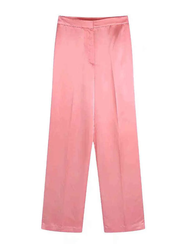 2022 Spring Autumn Women Pink Set Solid Blazer Pants Suit Set Office Lady Jacket med Belt L220725