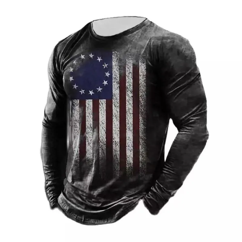 Покер футболка для печати с длинным рукавом зимний o-образец мягкий топ мужской модный череп США винтажный хлопок удобная одежда футболка 220530