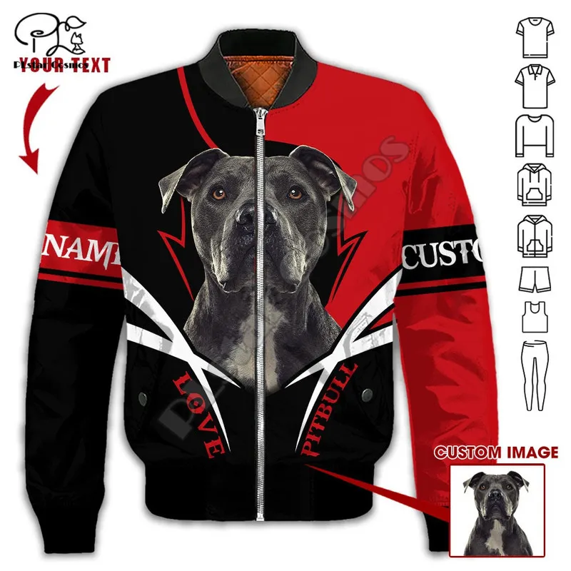 Plstar cosmos pit bull dog 3D geprinte vlucht bommenwerper jassen jas tracksuit winter dik oversized casual casual lange mouwstijl p27 220704