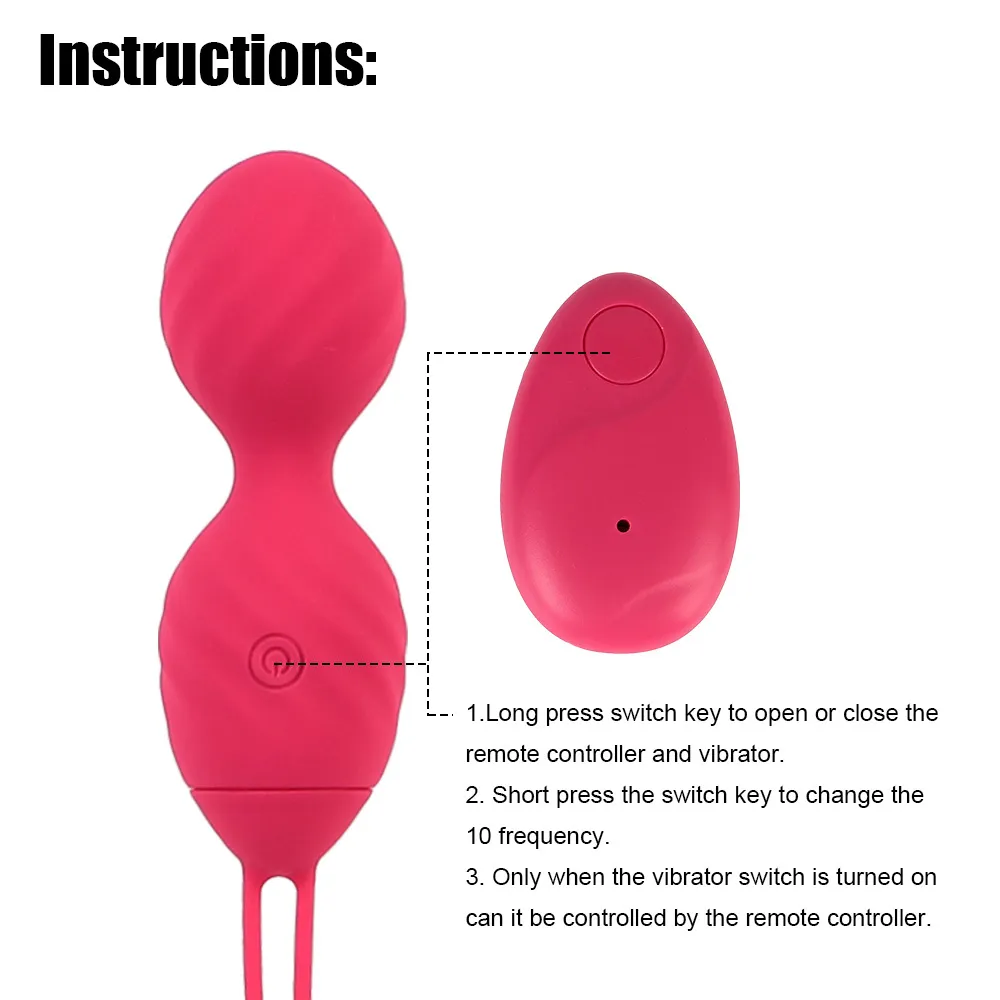Giocattoli sexy le donne 10 Modalità Ben Wa Ball Kegel Vaginale Stringere Esercizio Vibratore Telecomando senza fili G-spot Uovo vibrante