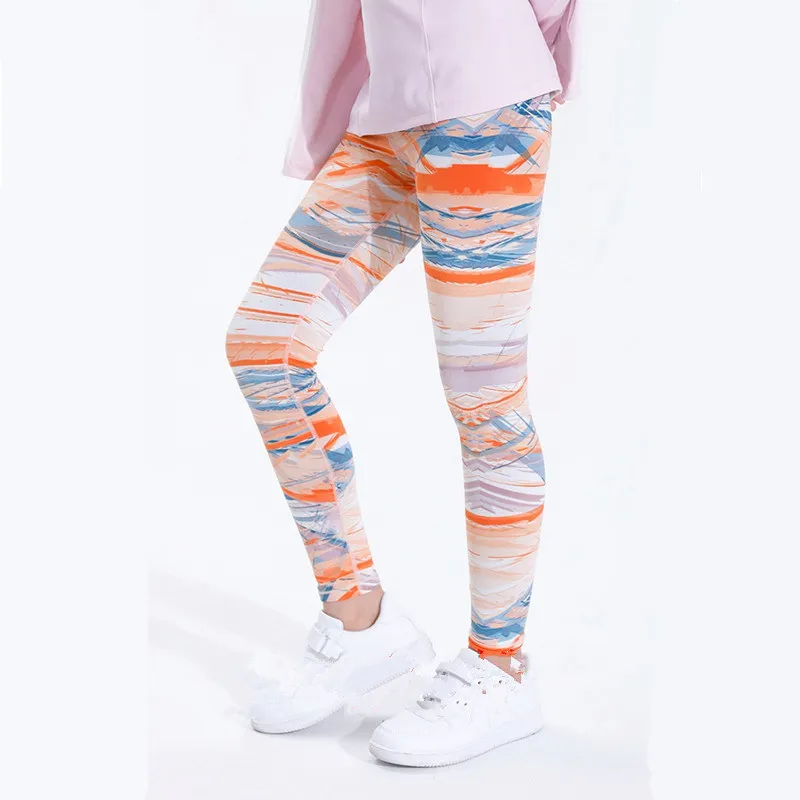Летние штаны для йоги для маленьких девочек, ультратонкие ледяные леггинсы, модные быстросохнущие спортивные колготки, солнцезащитные брюки с защитой от комаров, 110-160 см