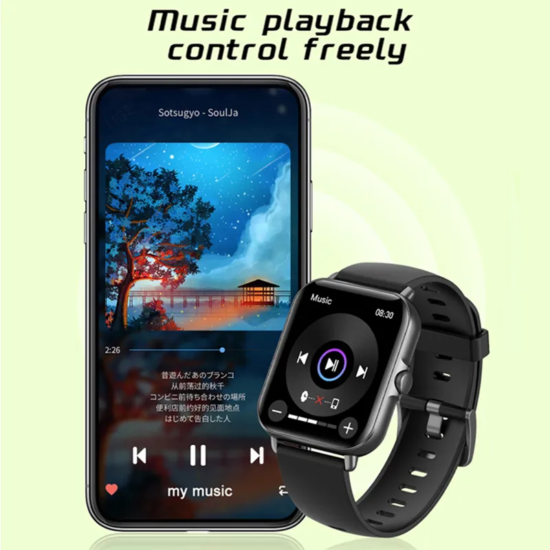 Lige Bluetooth Antwoord Oproep Smart Watch Men Full Touch Dial Call Fitness Tracker IP67 Waterdichte smartwatch voor Men Women Box 22041210p