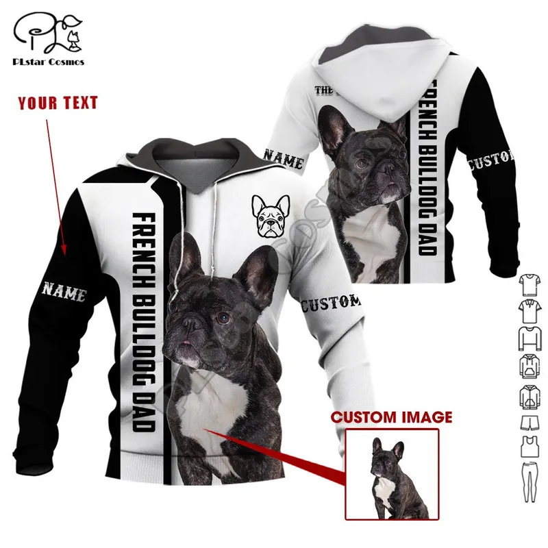 Plstar Cosmos French Bulldog French Bulldog 3D Capuzes de animais estampados Sweatshirts zip com capuz para homens e mulheres estilo de rua casual F08 220713