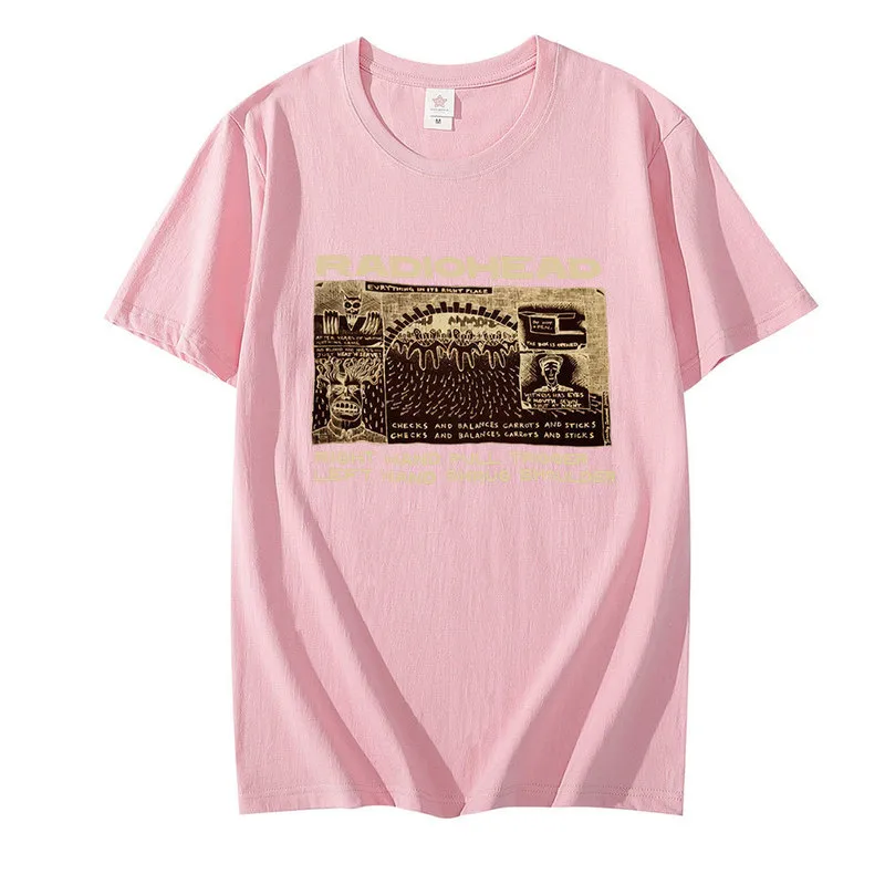 Fashion Radiohead Vintage T Shirt Hip Hop Rock Band for Unisex Tshirts Music Album Print Tshirt Punk Mens Harajuku Streetwear 22063935300