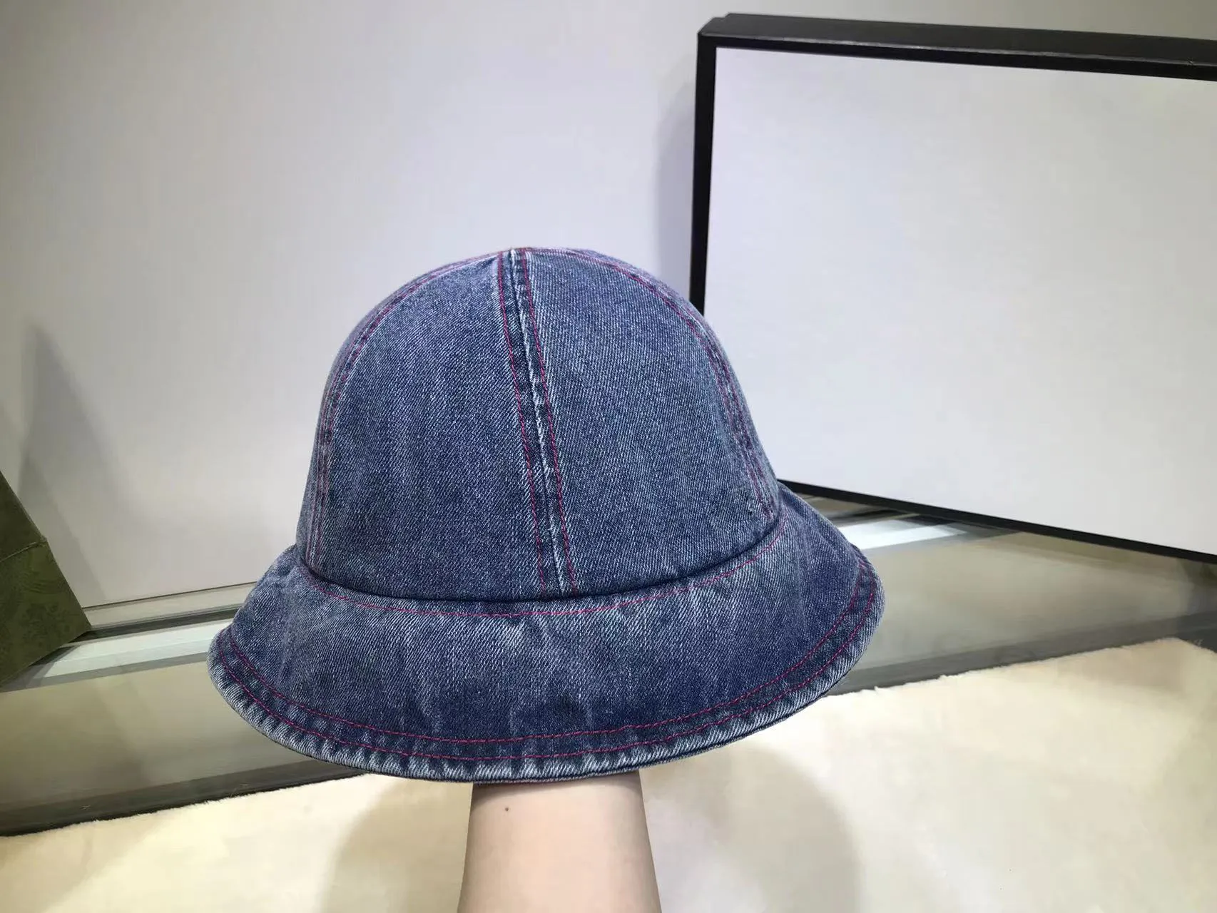 Шляпы со скупыми полями, женские ведра, дизайнерская мужская модная джинсовая однотонная металлическая шляпа268J