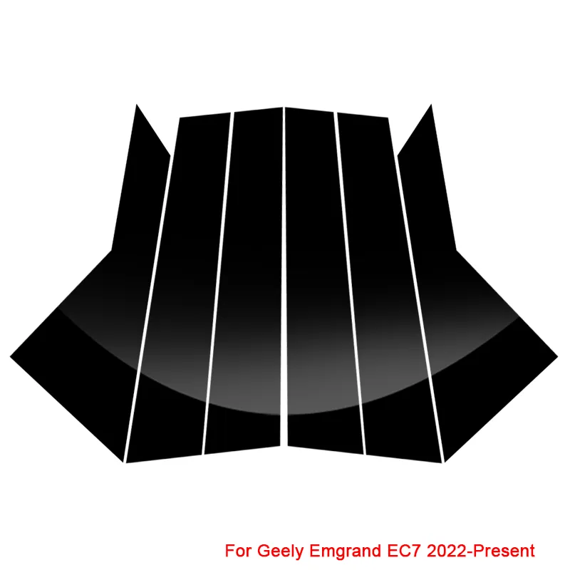 6 pièces voiture fenêtre Center pilier autocollant garniture Film anti-rayures pour Geely Emgrand EC7 Atlas X7 Sport Azkarra Atlas Pro 2014-2023