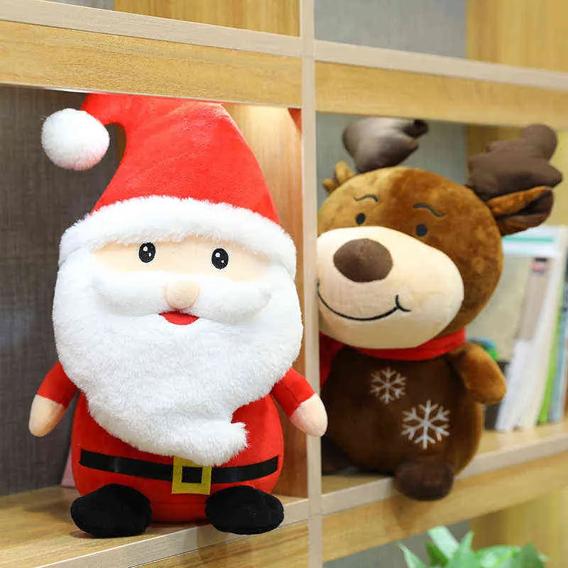 Pc Cm Cartoon Santa Claus Noël Elk Hugs Haute Qualité En Peluche Doux Poupées Bébé Enfants Enfants Décoration De Noël J220704