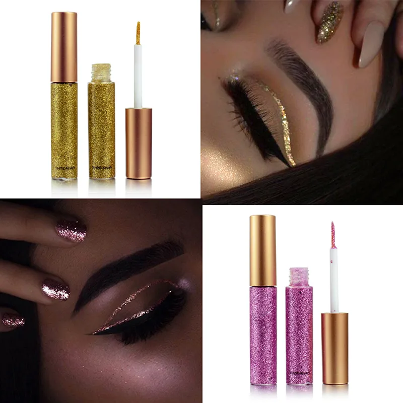 Handaiyan Färgglada Shining Glitter Flytande Eyeliner Penna Långvarig Vattentät Lätt att bära Shimmer Sexig Eye Liner Pen