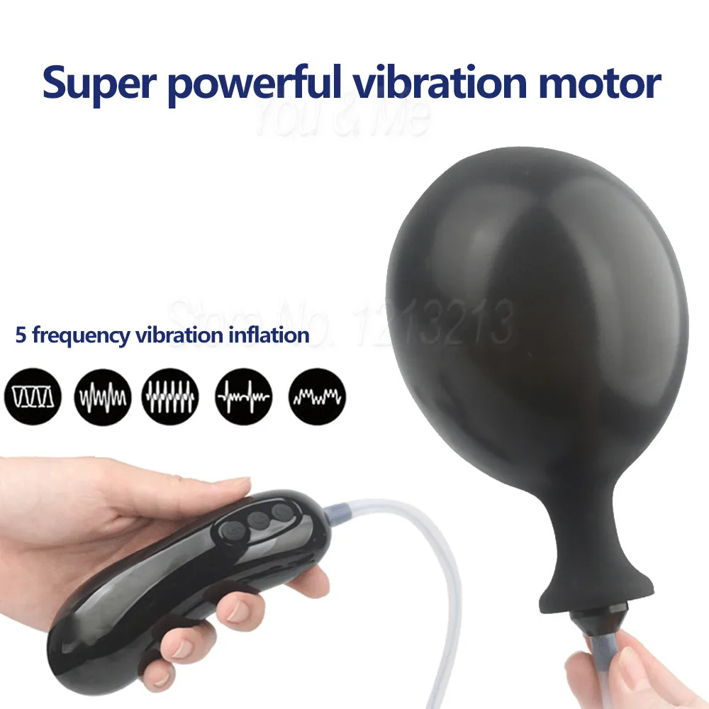 Superstarke Vibration, aufblasbarer großer Butt Plug, großer Analdildo, Vibrator, Anus, Vagina, Dilatator, Prostata-Massagegerät, USB-Aufladung