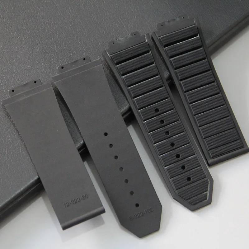 Top grade Black 29x19mm nature Silicone rubber watchband watch band for IUBLOT strap for king power series with on 2206222898