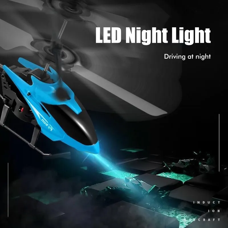 Ferngesteuertes Flugzeug mit leichtem Hubschrauber-Spielzeugmodell, fliegendes Outdoor-Überraschungsgeschenk für Kinder 220321