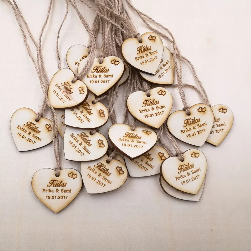Etiquetas de madera personalizadas para guardar la fecha, etiquetas personalizadas para recuerdo de boda, etiquetas rústicas para recuerdo de despedida de soltera, etiquetas de boda con corazón de madera 220608