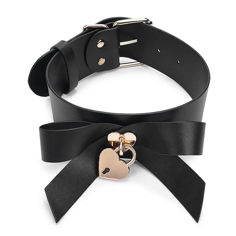 Slave Lederen Bondage Hals Kraag Sexy Bdsm Halsbanden Bowtie Hartvorm Choker Fetish Speelgoed Voor Vrouw Koppels Volwassen Sm producten