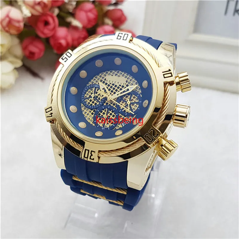 138 Luxury Brand Top Quality Undebeated Reserve 100% Funktion All Small Work Quartz Men armbandsur Kronograf Watch Dropshiping245Z