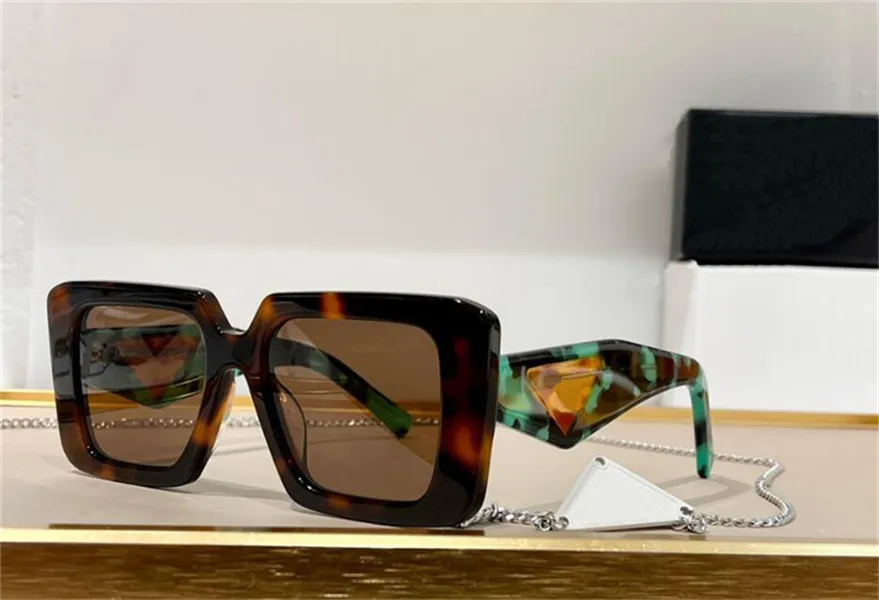 Novos óculos de sol de design de moda 23y Placa quadrada quadro de diamante Corte templos populares e simples de estilo ao ar livre UV400 Protection g182u