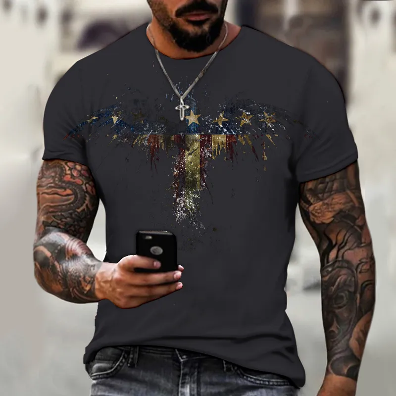 夏のメンズシンプルなデザインカラーモザイクパターン男性Tシャツファッションカジュアルショートスリーブトップブランドメンズ衣料品トップスサイズ6xl 220607