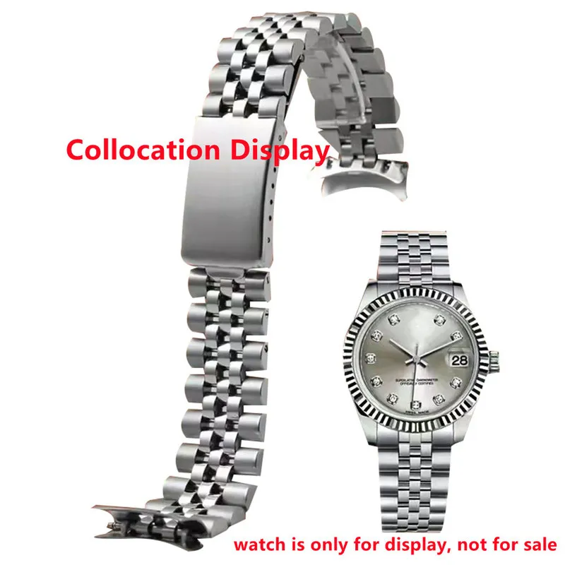 18mm 19mm 20mm 316L roestvrij staal zilveren jubileum horlogeband band armband compatibel voor Seiko5 Rolex horloge 220627311s