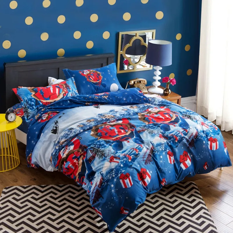 Ensembles de literie de Noël Santa Claus Deer / Set Housses de couette de Noël Drap de lit Taie d'oreiller Ensemble Multi Couleurs Polyester Literie pour la maison BH7070 TYJ