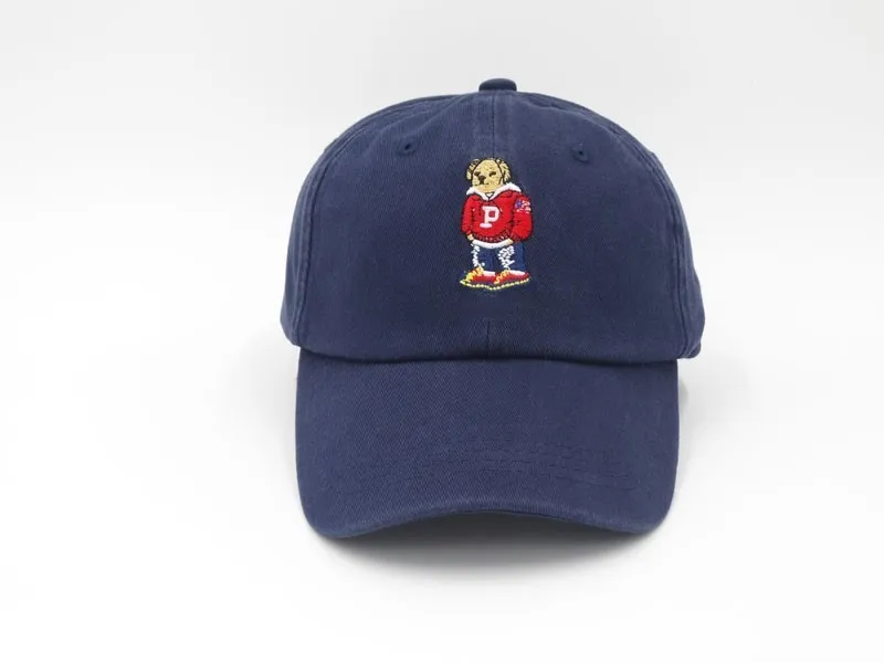 Design baseball golf cartoon Bear cappello da papà uomo donna cappelli Esclusivo il tempo libero Strapback nero bianco Rose cap 220721