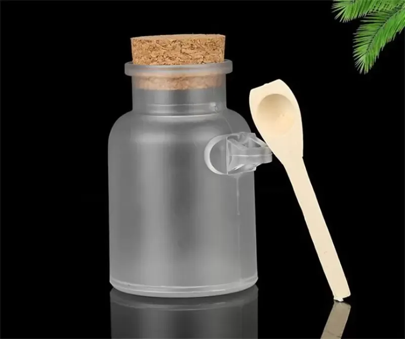 Botellas con tapón de corcho para glaseado de ABS, contenedores portátiles para sal de baño en polvo, aparatos de baño reutilizables, frascos vacíos separados