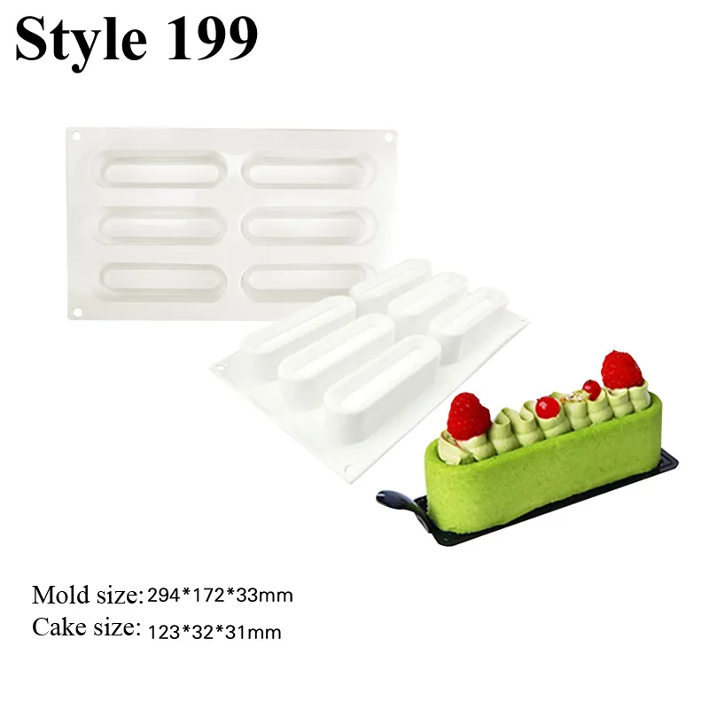 Meibum Langstreifen-Mousse-Backform, 29 Arten, antihaftbeschichtet, Silikonform, Party, Dessert, Kuchen, Dekorationswerkzeuge, Küchen-Backgeschirr, 220601