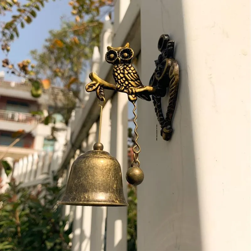 Vintage métal cloche porte commerçant bonne chance heurtoir carillon tenture murale ornement pour chambre jardin magasin entrée avant cadeau 220407