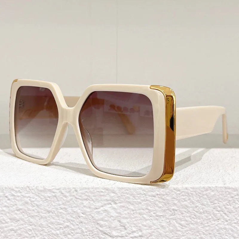 Novo designer de óculos de sol z1664w moda feminina compras moldura quadrada metal gravura impressão senhoras óculos de sol verão viagem vacat252a