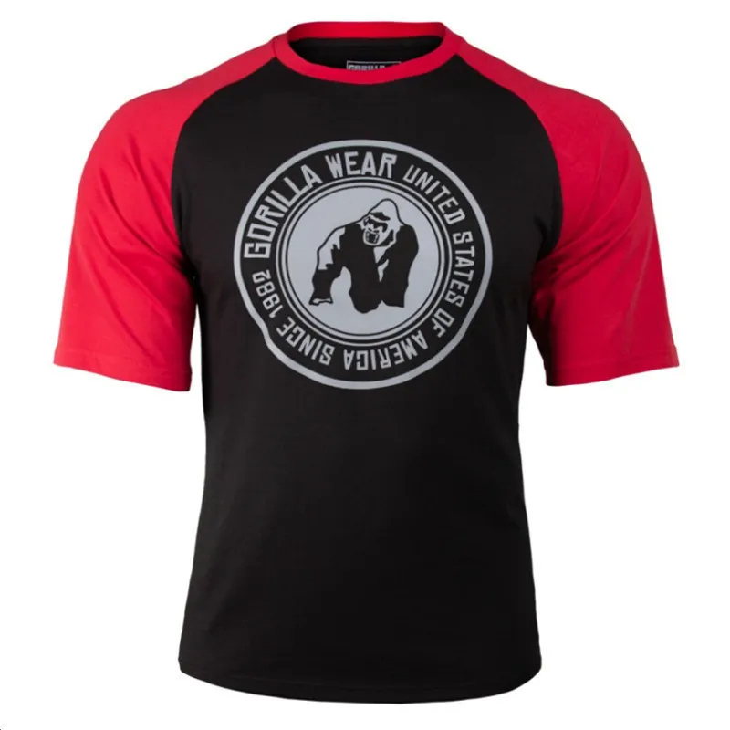 Mannen Nieuwe T-shirt Sportscholen Fitness Splicing Mode Vrije Tijd T-shirt Mannelijke Fitness Tees Strakke Sneldrogend Korte Mouwen T-shirt CX220421