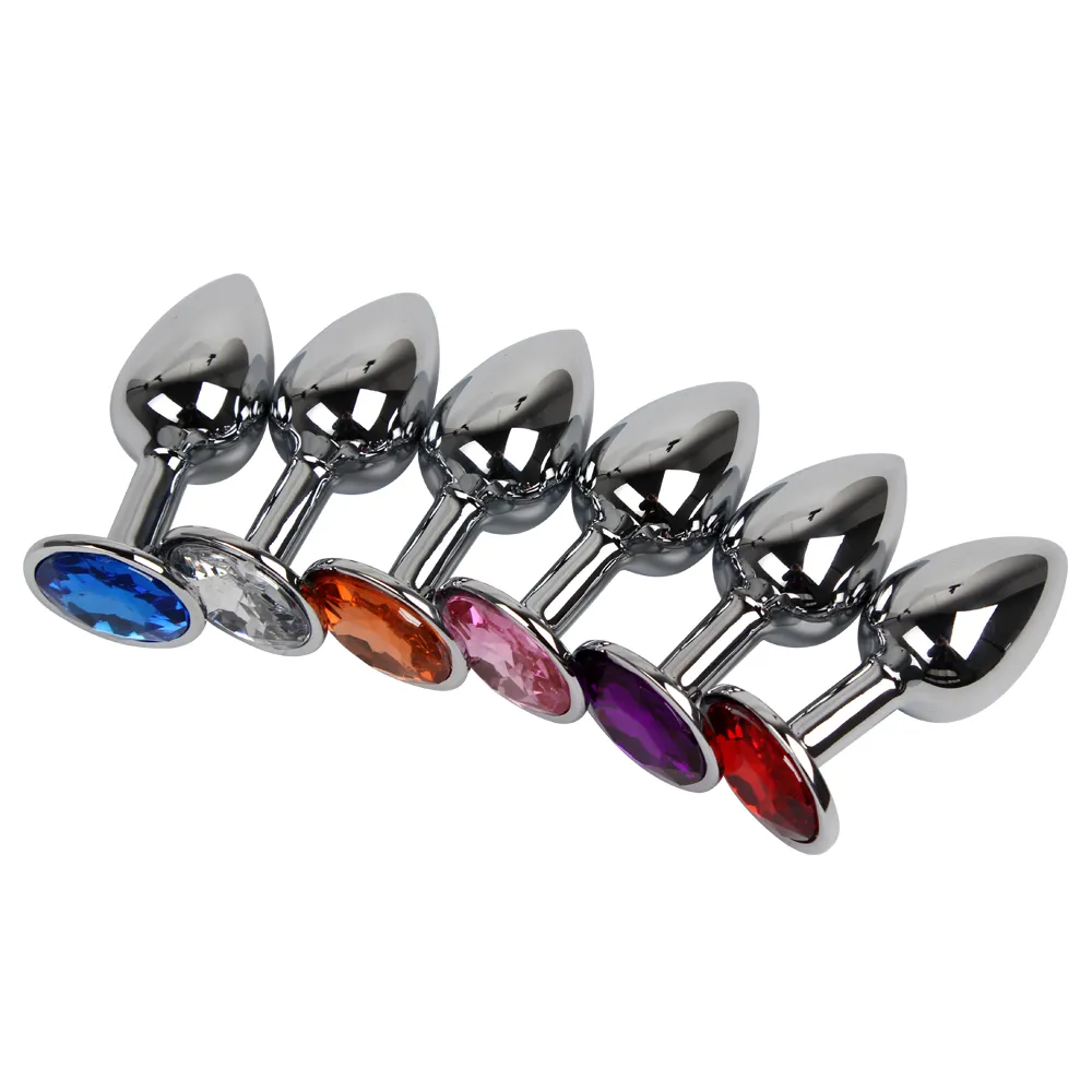 Metall Butt Plug Diamant 6 Farben Erwachsene Produkt Anal Bead Edelstahl sexy Spielzeug für Frauen Männer Homosexuell