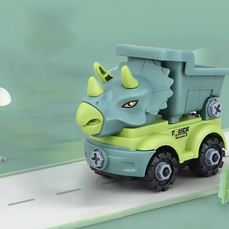 DIY MODÈLE CAR Toy Toy Enfants S Construction Dinosaur Engineering Excavator Truck Truck Educational S Gift For Kids Boy 220608