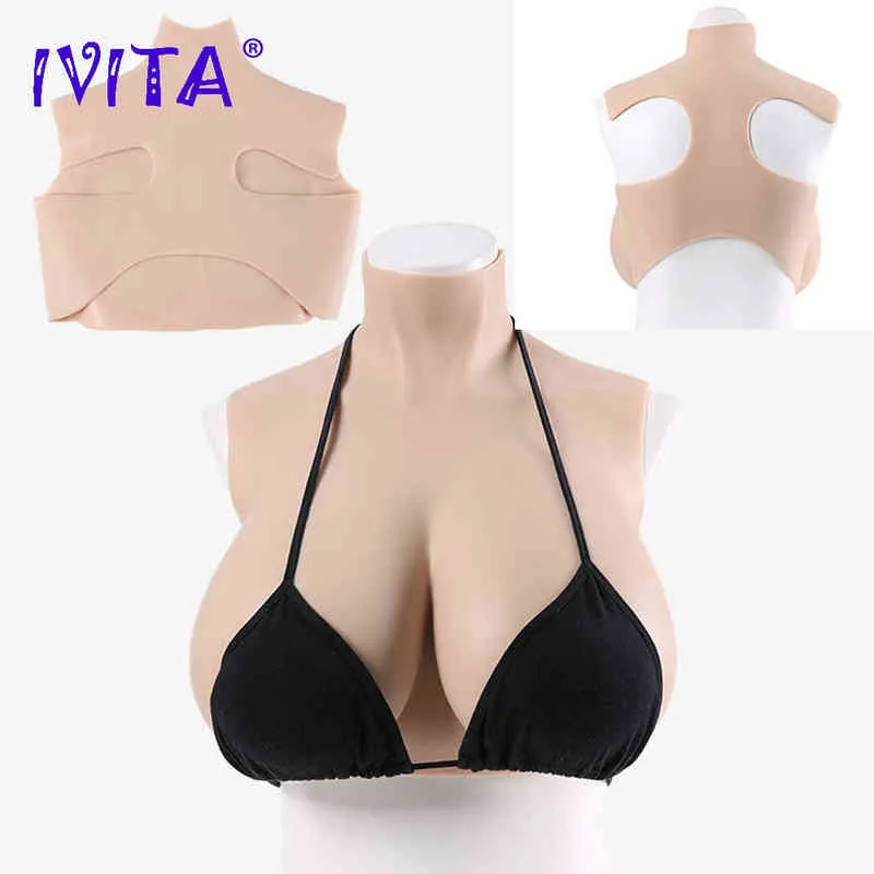 IVITA Original Artificial Silicone Breast Form Realistic Fake Boobs For Crossdresser Transgender Drag Queen Shemale Cosplay H220511