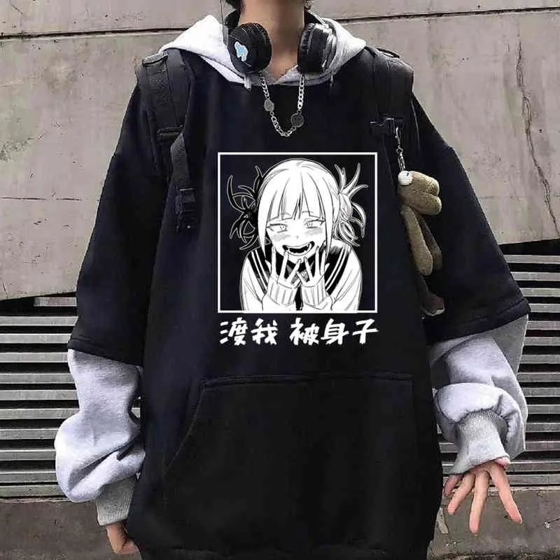 Anime My Hero Academia Printed Hoodie Unisex Grappige Lange Mouw Himiko Toga Oversize Hip Hop Sweatshirt