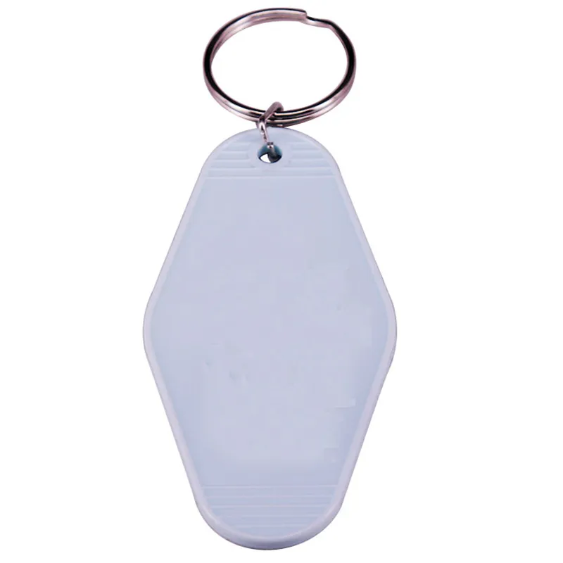 50 шт. Blank DIY Custom Plastics El Motel Movie Key Chains Diy Tag подвесной кулон Keyring Keyring Box Подарки 220516