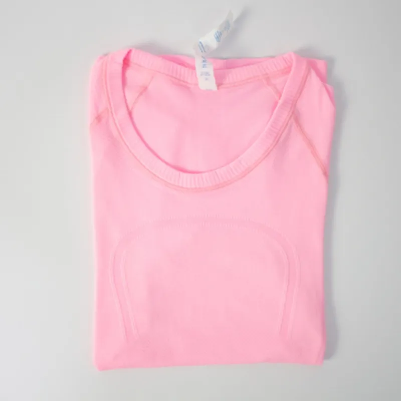 Women Yoga T-Shirts High-Elastic Breathable Loose Clothes Running Top Quick Drying Seamless Short Sleeve Sport-Cycling Gym Sportswear Quick Dry Sweatshirt