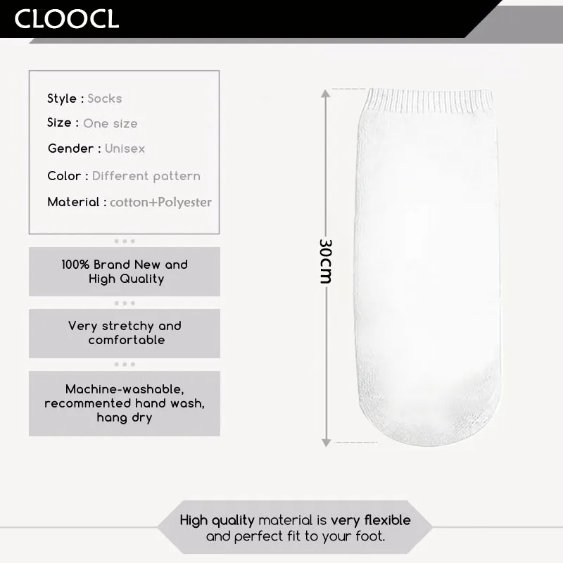Cloocl komik çoraplar özel diy anime 3d baskılı kişiselleştirilmiş moda erkek kadın tüp damlası 220707