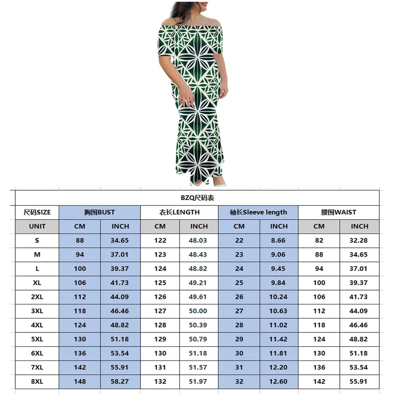 1 MOQ Big People Femmes 8XL Lait Soie Drapé Hors Épaule Robe Polynésienne Samoan Pia Conception De Luxe Une Épaule Robe En Queue De Poisson 220706