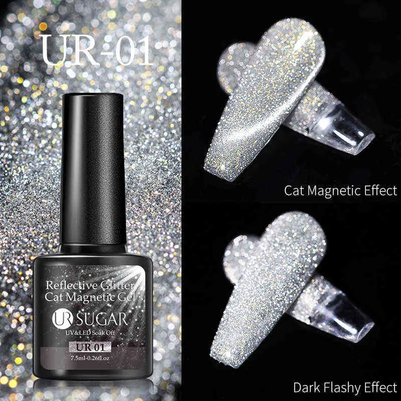 Gel unghie NXY 7 5ml Disco riflettente Cat Magnetic Polish Auroras Iridescente Glitter Paillettes Soak Off Uv s Art Varnish 0328