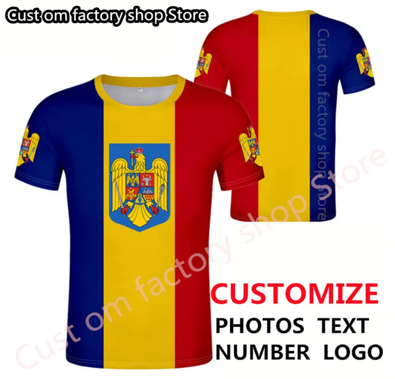 ROMANIA t shirt fai da te su misura nome numero rom T Shirt nazione bandiera ro romana rumena country college stampa p o abbigliamento 220616
