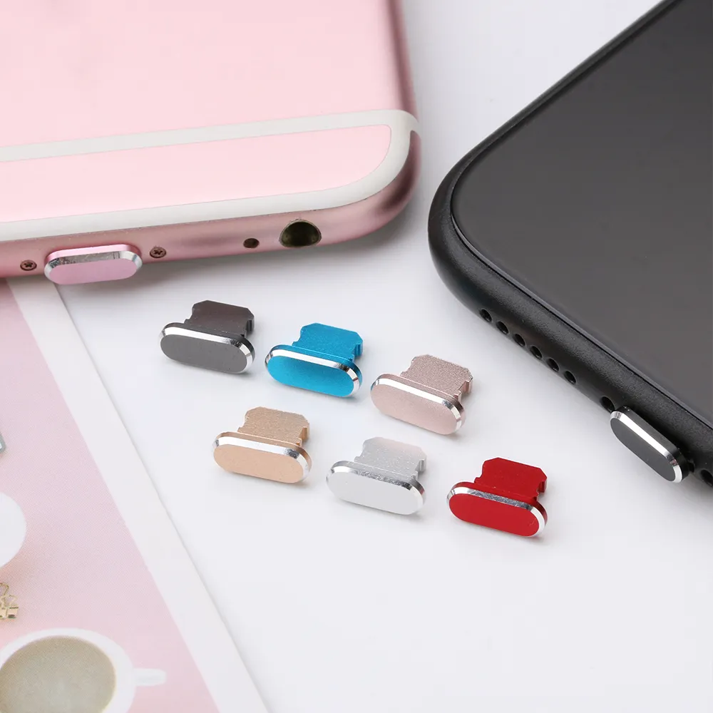 Colorful Metal Cell Phone Anti-Dust Gadgets Charger Dock Plug Stopper Cap Cover for iPhone X XR Max 8 7 6S Plus Cell-Phone Accessories