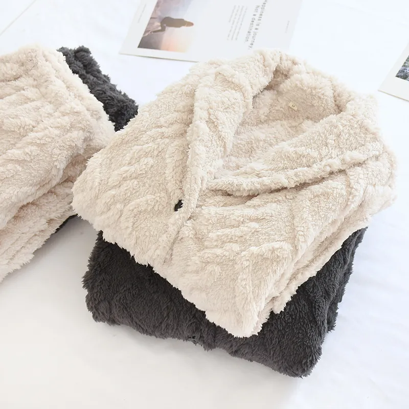 Çift Flanel Pijama Kadın Kış Kışlı Kalın Sıcak Salon Giyim Setleri Plus Boyut Gevşek Homewear Erkekler Konforlu Yumuşak Tatlalı Ev Takımını 220321