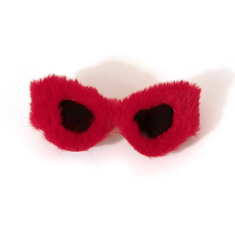 Sunglasses Winter Plush Red Party Glasses Knitted Hat Sun ChristmasSunglasses247G