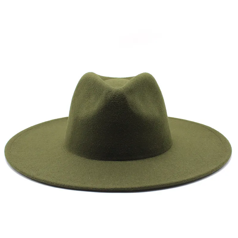 Chapéu Fedora Clássico Aba Larga Preto Branco Lã Chapéus Homens Mulheres Chapéus De Inverno Esmagáveis Derby Casamento Igreja Jazz Chapéus 220705