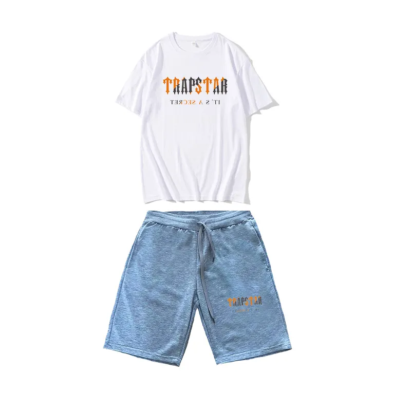 T-shirt e pantaloncini da uomo estivi Tuta sportiva stampata 2 pezzi Set Top in cotone a maniche corte Pantaloni sportivi da jogging Abiti maschili 220609