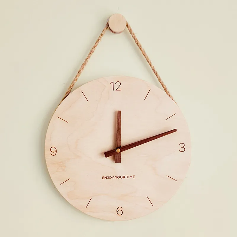 Reloj de pared 3D de madera nórdico diseño moderno Digital s hogar sala de estar reloj decoración regalos de navidad 220426
